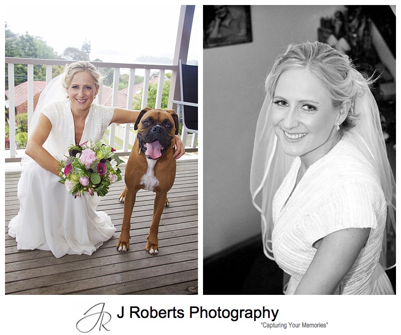 Bride with her dog - wedding photography sydney